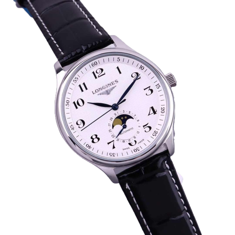 Holdfázisú mechanikus automata karóra – Klasszikus sorozat, rozsdamentes acél tok és karkötő, zafír kristály, átlátszó hátlappal, 10 m vízállóság