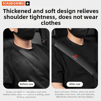 Pernă din piele pentru umărul centurii de siguranță pentru Mitsubishi Outlander, Lancer și Pajero – accesoriu decorativ