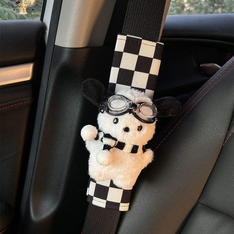 Acoperire pentru centura de siguranță a scaunului auto – pluș, decorativă, moale și protecție extinsă pentru mașină