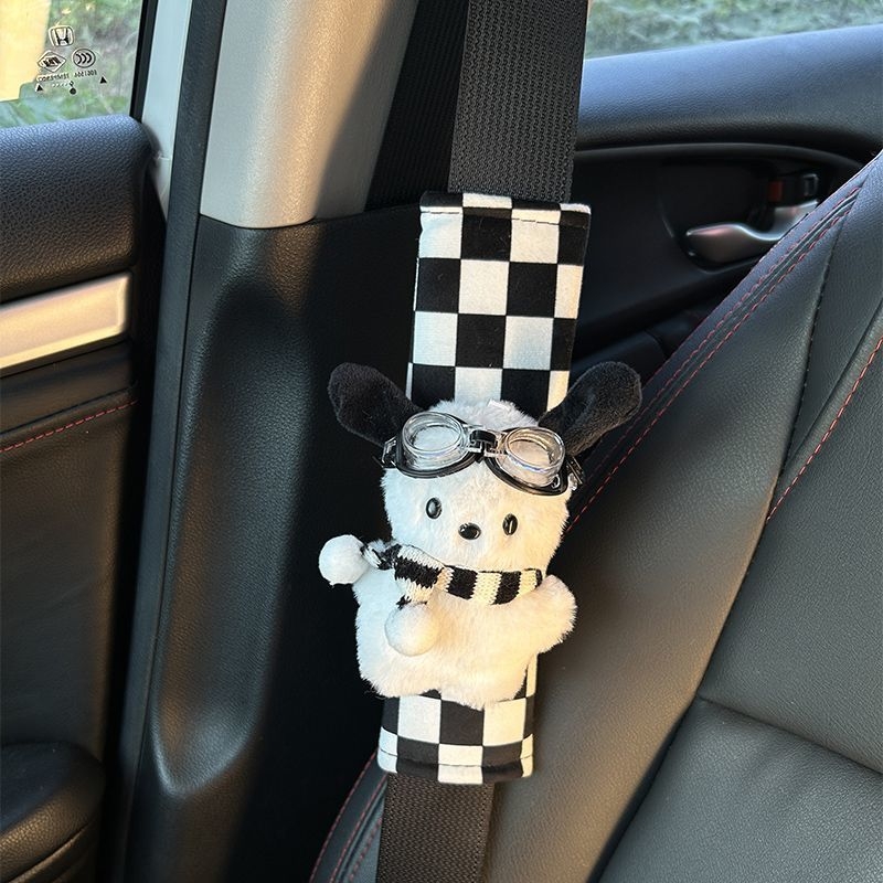 Acoperire pentru centura de siguranță a scaunului auto – pluș, decorativă, moale și protecție extinsă pentru mașină