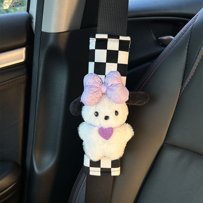 Acoperire pentru centura de siguranță a scaunului auto – pluș, decorativă, moale și protecție extinsă pentru mașină