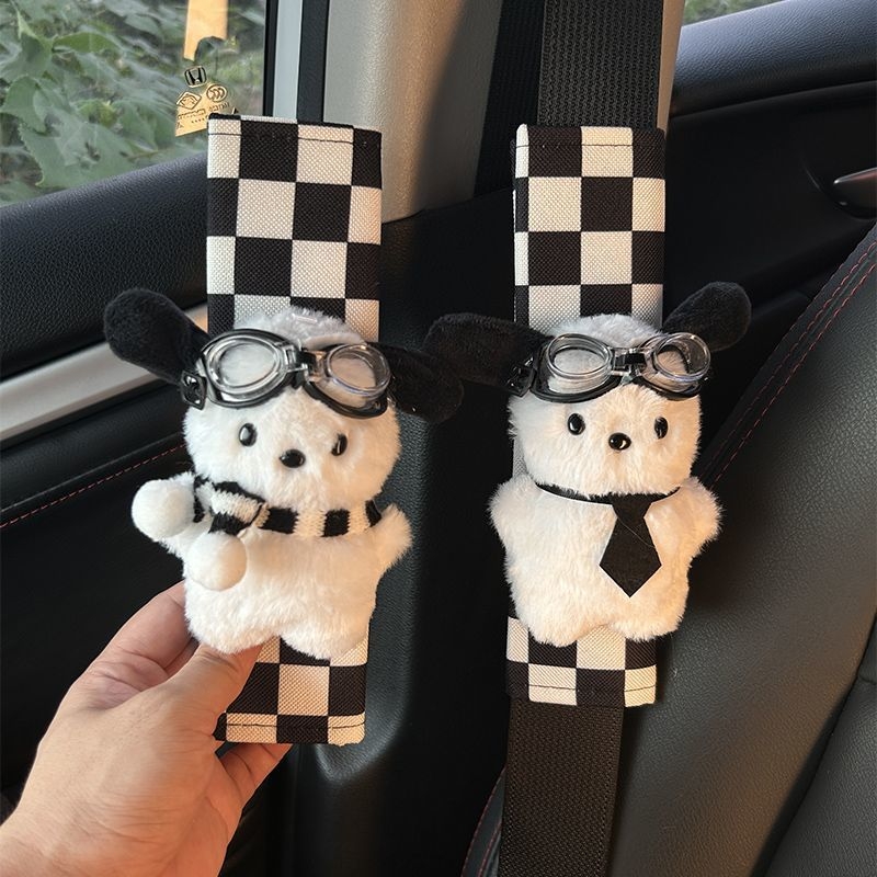 Acoperire pentru centura de siguranță a scaunului auto – pluș, decorativă, moale și protecție extinsă pentru mașină