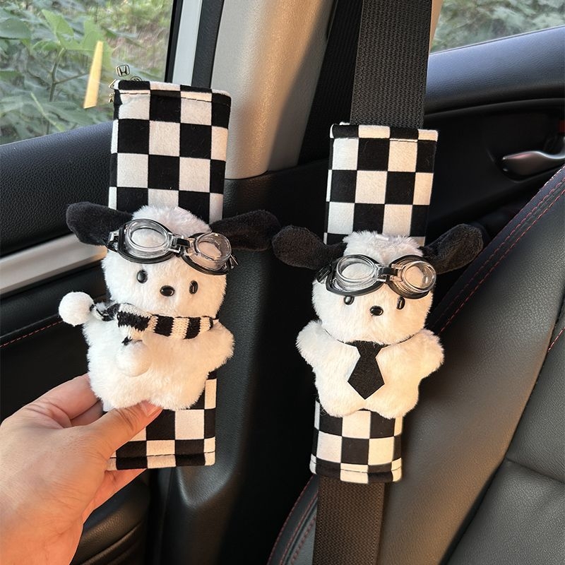 Acoperire pentru centura de siguranță a scaunului auto – pluș, decorativă, moale și protecție extinsă pentru mașină