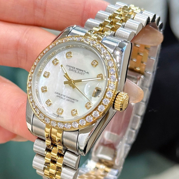 Ceas mecanic pentru femei Tiannuo, cu calendar, luminescent, safir cristal, carcasă și curea din oțel inoxidabil, rezistență la apă 30 m, mișcare 2813