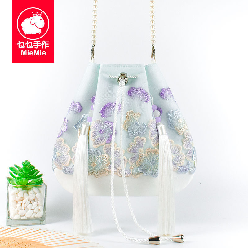 Hanfu nadahnut crossbody torba s resicama, poliester, casual stil, zatvaranje poklopcem, oblik: drugi