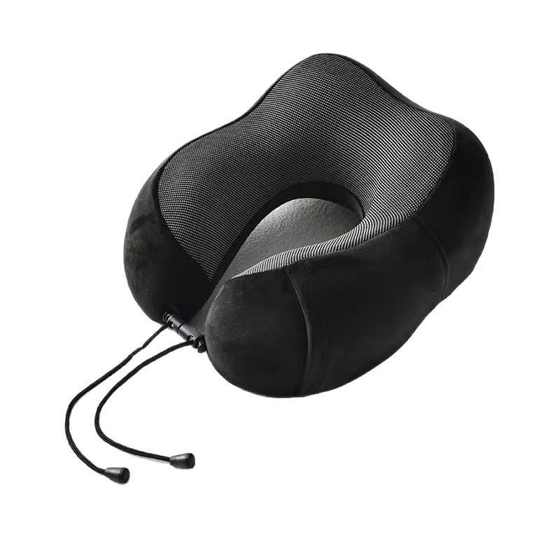 У-образна възглавница за шия с паметна пяна, обвивка от кристален велур, модерен минималистичен стил, за възрастни