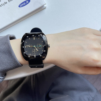 Ceas unisex cu curea din silicon, mecanism cuarț, cadran mare, stil sport casual