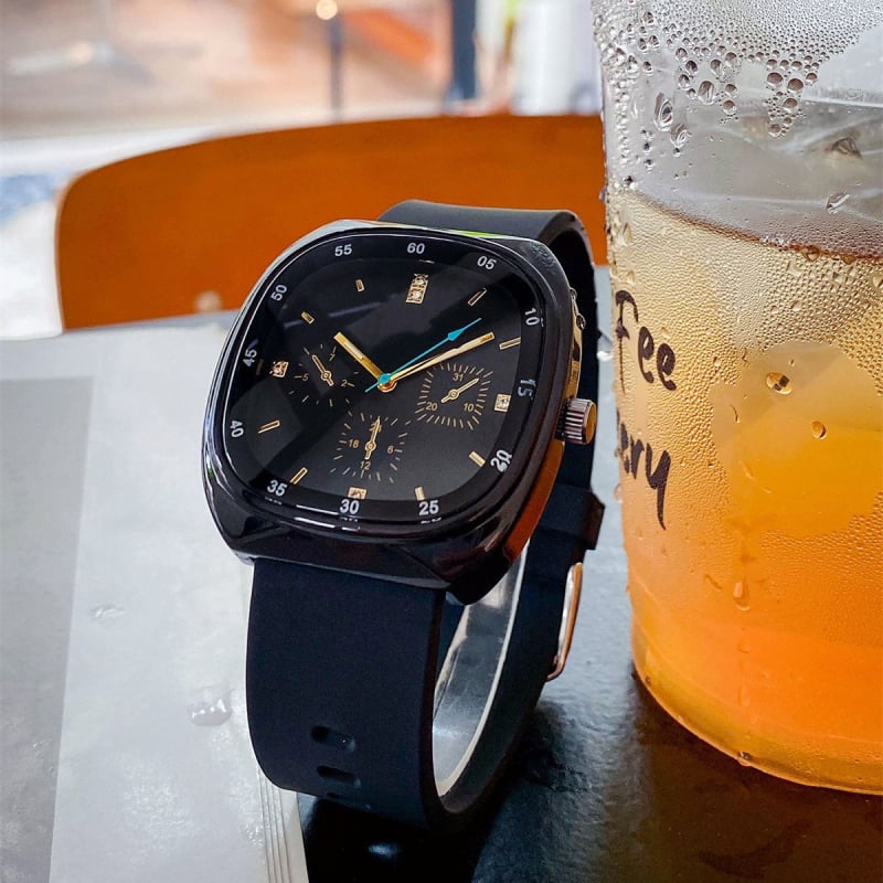 Ceas unisex cu curea din silicon, mecanism cuarț, cadran mare, stil sport casual