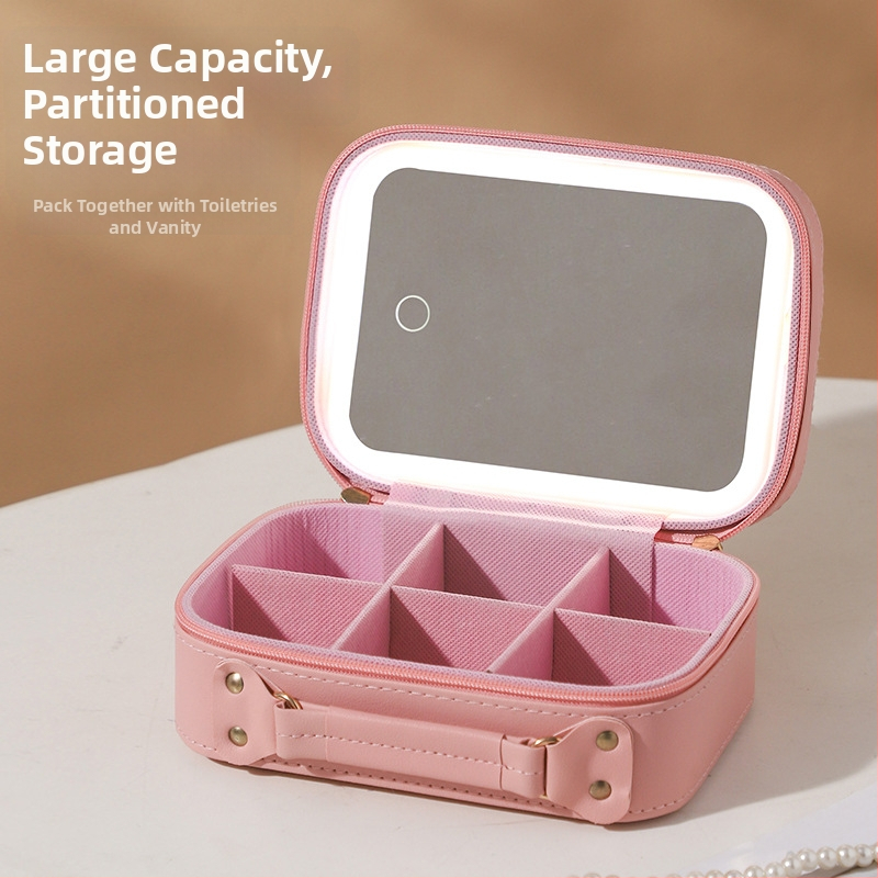 PU козметичен калъф с разширителен слой, отваряне с цип, универсални колела, тегло 0,5 кг