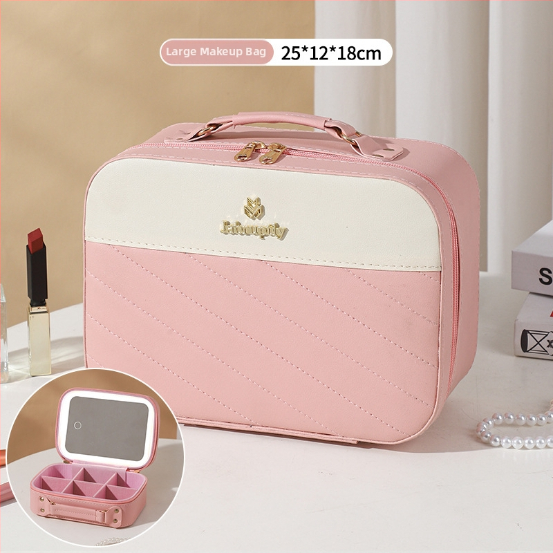 PU козметичен калъф с разширителен слой, отваряне с цип, универсални колела, тегло 0,5 кг