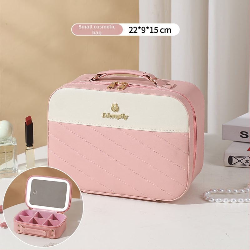 PU козметичен калъф с разширителен слой, отваряне с цип, универсални колела, тегло 0,5 кг