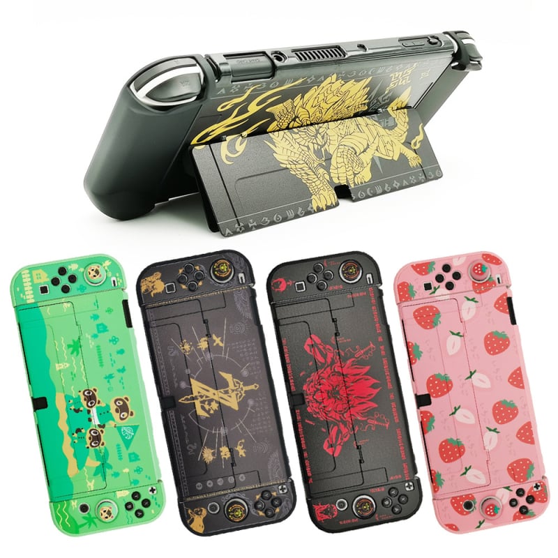 Nintendo Switch OLED zaštitna futrola – podijeljeni poklopac, tvrdi PC kućište, injekcijsko lijevanje, kopča, 5-dijelni komplet