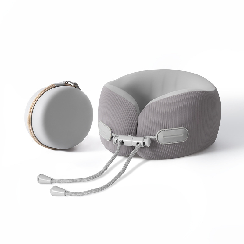 У-образена възглавница за шия от паметна пяна за пътуване, преносима, Ice Silk плат, модерен минималистичен стил, персонализирано лого