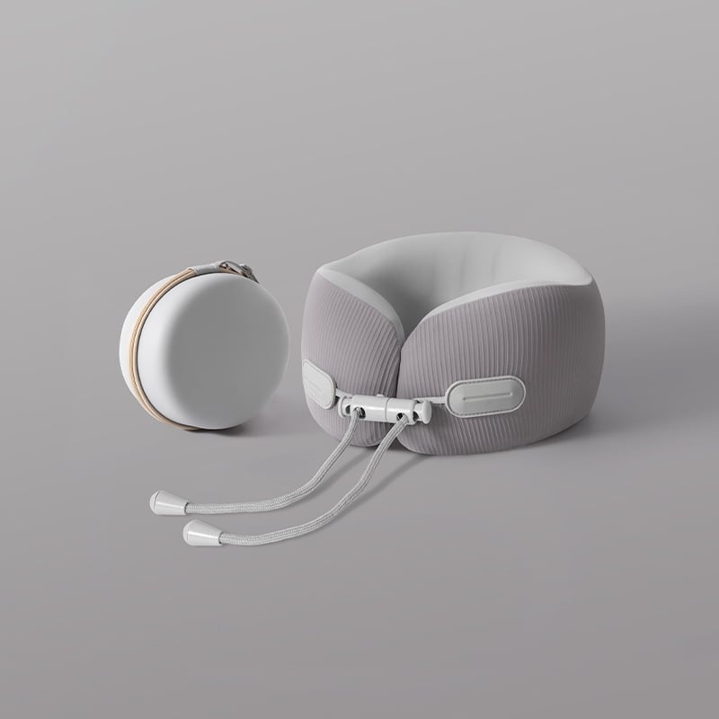 У-образена възглавница за шия от паметна пяна за пътуване, преносима, Ice Silk плат, модерен минималистичен стил, персонализирано лого