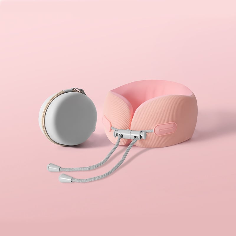 У-образена възглавница за шия от паметна пяна за пътуване, преносима, Ice Silk плат, модерен минималистичен стил, персонализирано лого