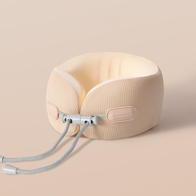 У-образена възглавница за шия от паметна пяна за пътуване, преносима, Ice Silk плат, модерен минималистичен стил, персонализирано лого