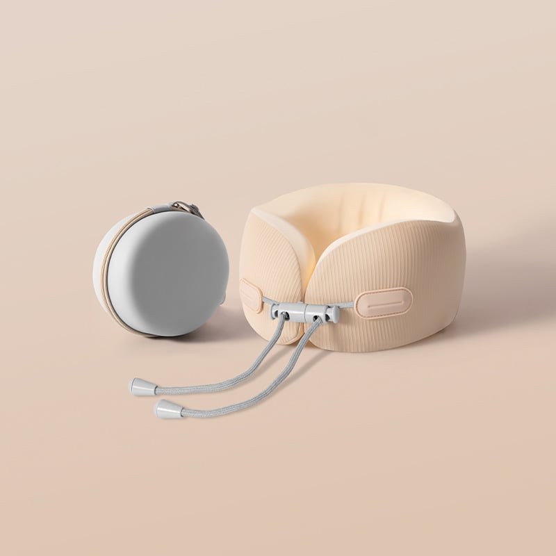 У-образена възглавница за шия от паметна пяна за пътуване, преносима, Ice Silk плат, модерен минималистичен стил, персонализирано лого