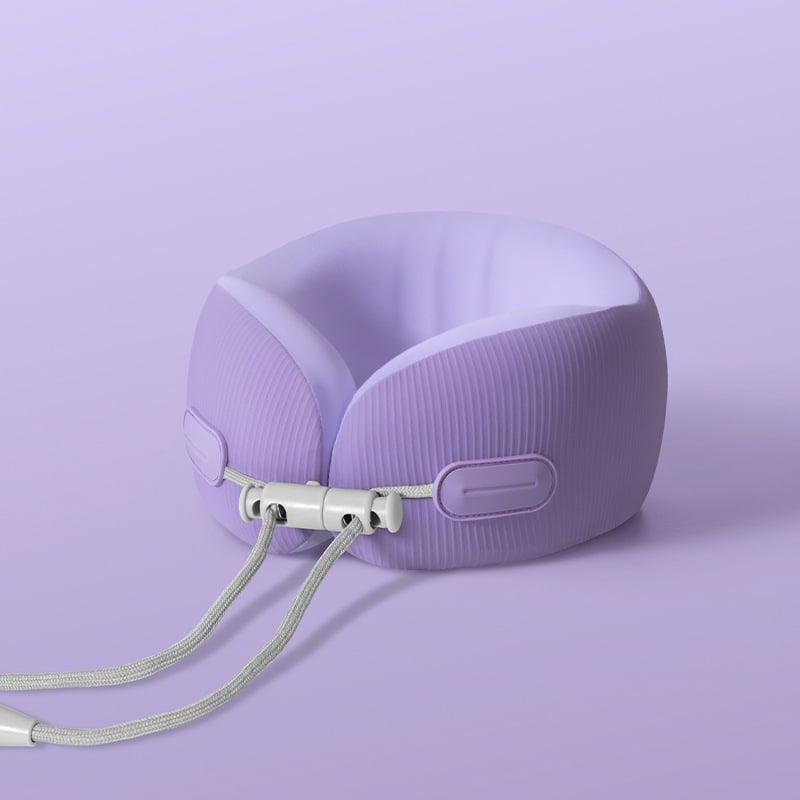 У-образена възглавница за шия от паметна пяна за пътуване, преносима, Ice Silk плат, модерен минималистичен стил, персонализирано лого