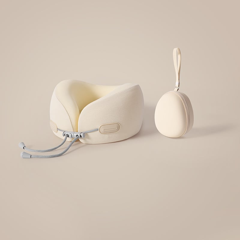 У-образена възглавница за шия от паметна пяна за пътуване, преносима, Ice Silk плат, модерен минималистичен стил, персонализирано лого