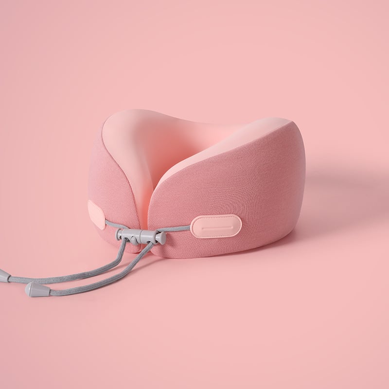 У-образена възглавница за шия от паметна пяна за пътуване, преносима, Ice Silk плат, модерен минималистичен стил, персонализирано лого