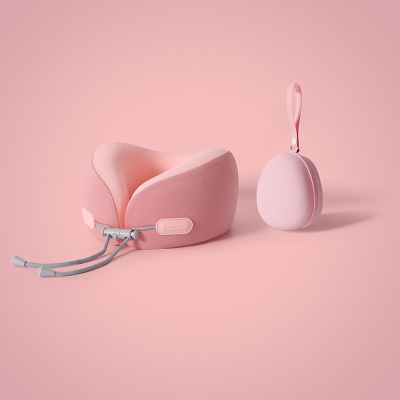 У-образена възглавница за шия от паметна пяна за пътуване, преносима, Ice Silk плат, модерен минималистичен стил, персонализирано лого