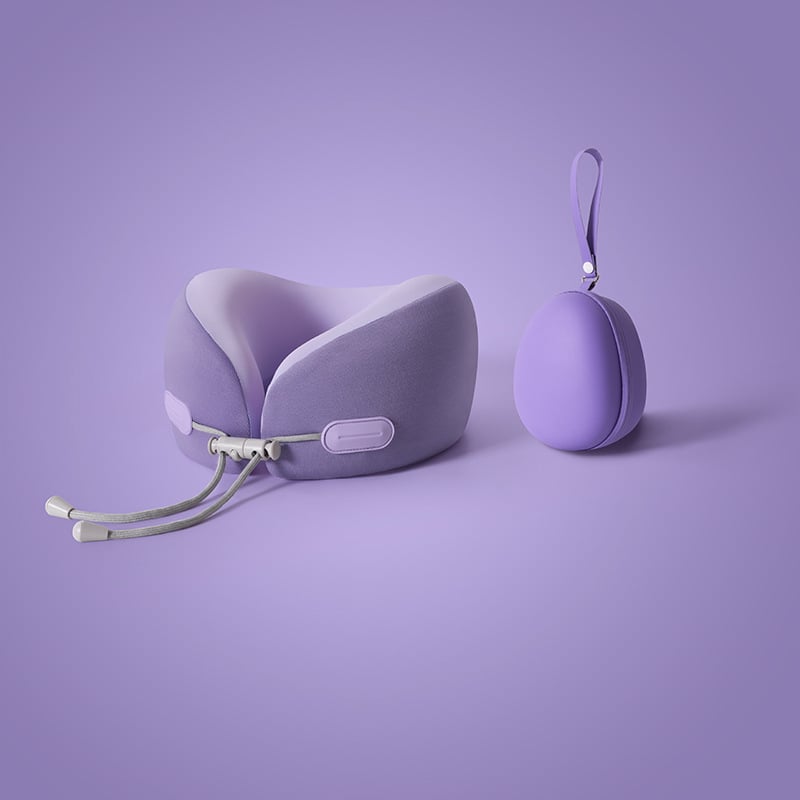 У-образена възглавница за шия от паметна пяна за пътуване, преносима, Ice Silk плат, модерен минималистичен стил, персонализирано лого