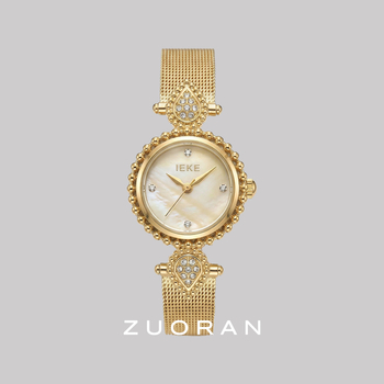 Női karóra perlamutros számlappal és gyémántokkal, retro palota stílus, kvarc mechanizmus, ötvözet tokkal, acél szíj, 30 m vízállóság