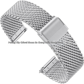 Nerezový Milanese náramok na hodinky, zapínanie snap, kompatibilný s Huawei GT2e, rozhranie 18–22 mm, obchodný štýl