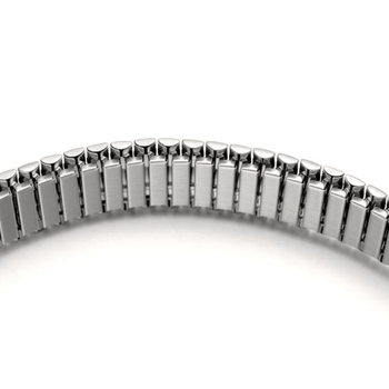 Brățară pentru ceas din oțel inoxidabil, elastică, telescopică (Pachet: 1 buc.; Etichetă privată licențiată)