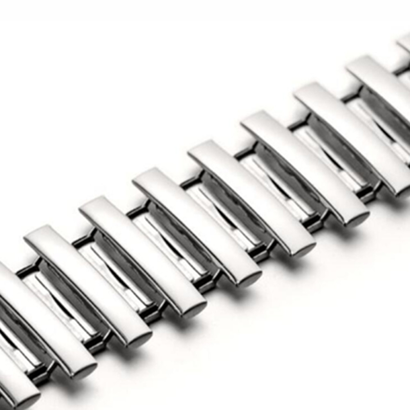 Brățară pentru ceas din oțel inoxidabil, elastică, telescopică (Pachet: 1 buc.; Etichetă privată licențiată)