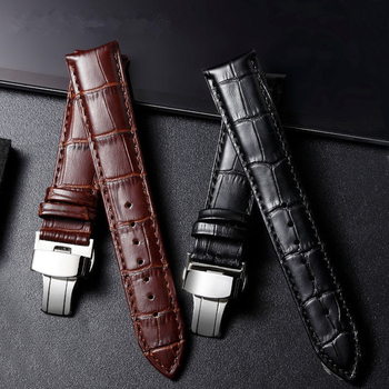 Кожена каишка за часовник от естествена кожа Beiji с двойна катарама-пеперуда, модел на бамбук, пролет 2024