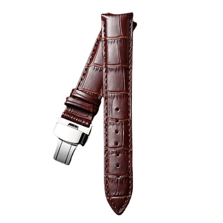 Кожена каишка за часовник от естествена кожа Beiji с двойна катарама-пеперуда, модел на бамбук, пролет 2024