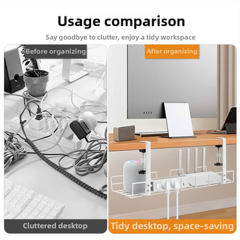 Μεταλλικό Κουτί Διαχείρισης Καλωδίων για Γραφείο και Κάτω από το Γραφείο, Οργανωτής Καλωδίων χωρίς Τρύπες για Δρομολογητή