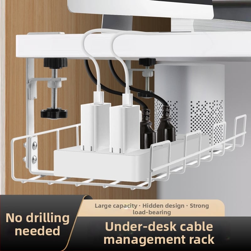 Μεταλλικό Κουτί Διαχείρισης Καλωδίων για Γραφείο και Κάτω από το Γραφείο, Οργανωτής Καλωδίων χωρίς Τρύπες για Δρομολογητή