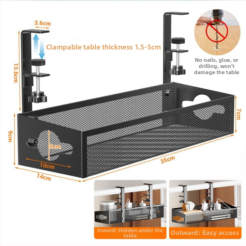 Μεταλλικό Κουτί Διαχείρισης Καλωδίων για Γραφείο και Κάτω από το Γραφείο, Οργανωτής Καλωδίων χωρίς Τρύπες για Δρομολογητή