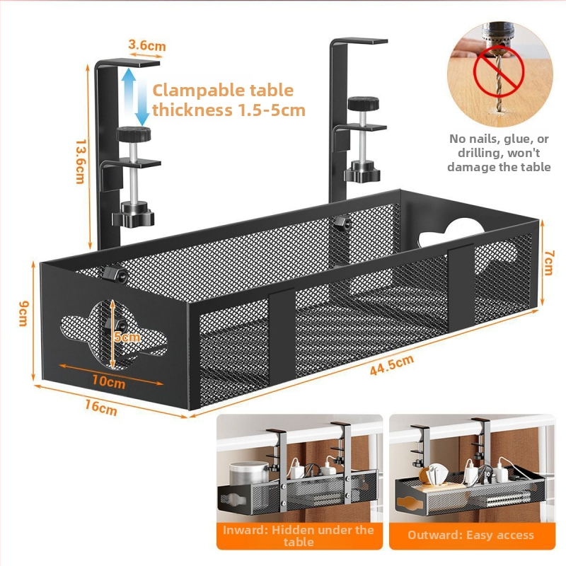 Μεταλλικό Κουτί Διαχείρισης Καλωδίων για Γραφείο και Κάτω από το Γραφείο, Οργανωτής Καλωδίων χωρίς Τρύπες για Δρομολογητή