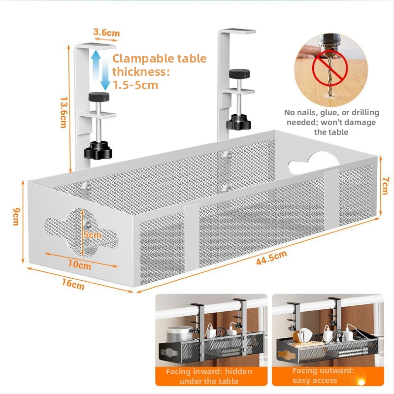 Μεταλλικό Κουτί Διαχείρισης Καλωδίων για Γραφείο και Κάτω από το Γραφείο, Οργανωτής Καλωδίων χωρίς Τρύπες για Δρομολογητή