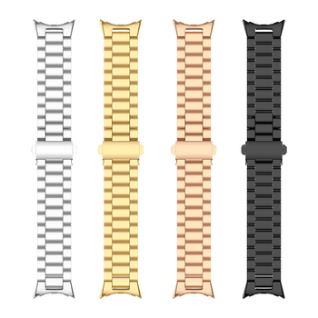 Brățară metalică pentru smartwatch, din oțel inoxidabil, interfață de 20 mm, cataramă pliabilă, compatibilă cu Google Pixel Watch și Fitbit
