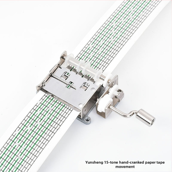 Jiyun Rankinis muzikos dėžutės mechanizmas su popierine juostele, cinko lydinys, spausdinimas, skirtas DIY žaislams