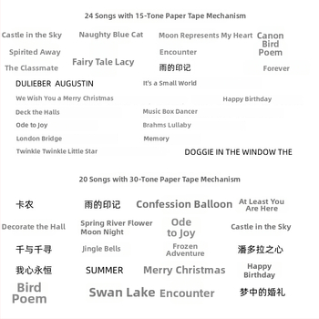 Jiyun Rankinis muzikos dėžutės mechanizmas su popierine juostele, cinko lydinys, spausdinimas, skirtas DIY žaislams