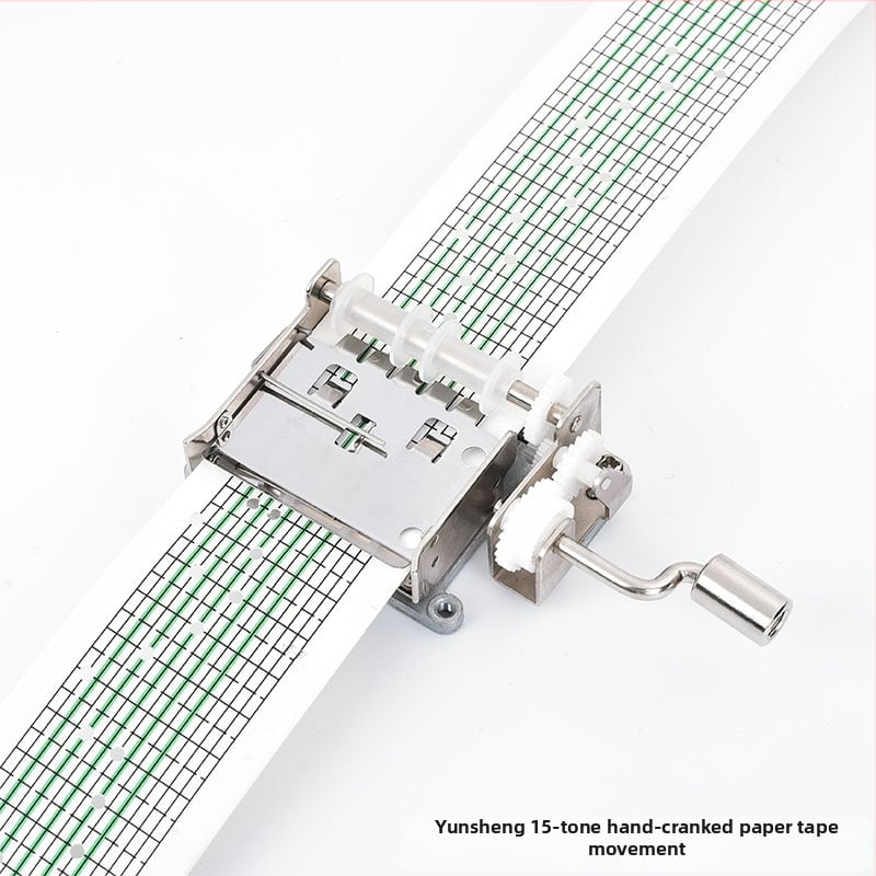 Jiyun Rankinis muzikos dėžutės mechanizmas su popierine juostele, cinko lydinys, spausdinimas, skirtas DIY žaislams