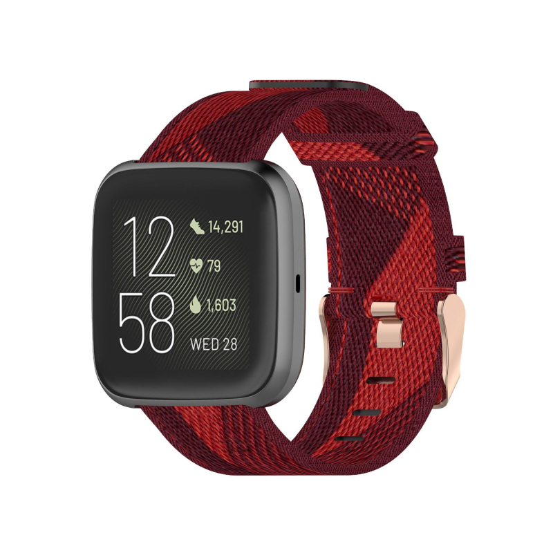 Νάιλον λουράκι για Fitbit Versa/ Versa 2 έξυπνο ρολόι — Denim Canvas Blaze, καθημερινό λουράκι