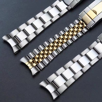 Brățară de ceas din oțel inoxidabil cu reglaj fin, compatibilă cu Daytona și Submariner, brățară elegantă cu cinci zale, personalizabilă