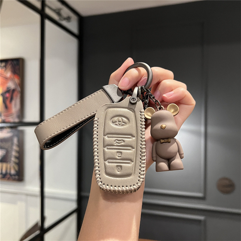 Θήκη κλειδιού αυτοκινήτου για Toyota: Camry, Corolla, Levin, Avalon, Highlander, RAV4 – δερμάτινη, μοντέρνο στυλ, Gu Wang