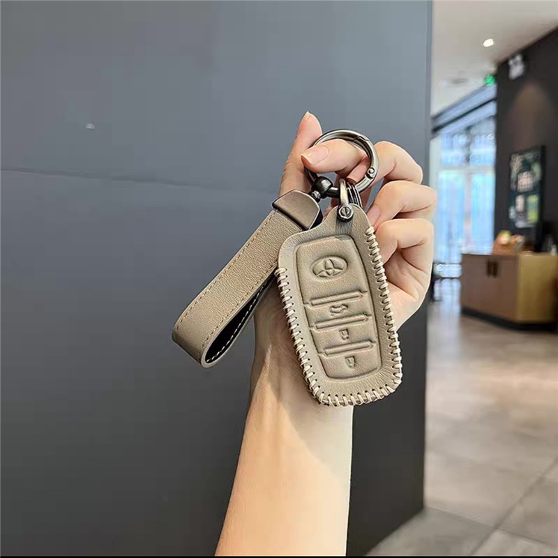 Θήκη κλειδιού αυτοκινήτου για Toyota: Camry, Corolla, Levin, Avalon, Highlander, RAV4 – δερμάτινη, μοντέρνο στυλ, Gu Wang