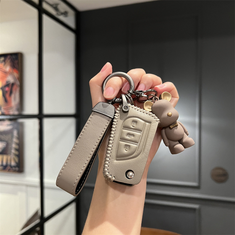 Θήκη κλειδιού αυτοκινήτου για Toyota: Camry, Corolla, Levin, Avalon, Highlander, RAV4 – δερμάτινη, μοντέρνο στυλ, Gu Wang