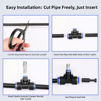 Lejin микро-спрей серия поливателно устройство – PE + мед, автоматично поливане, дюза за атомизация на мъгла, възможност за частен етикет, за домашна градина, селскостопанска продукция и обществени зелени площи