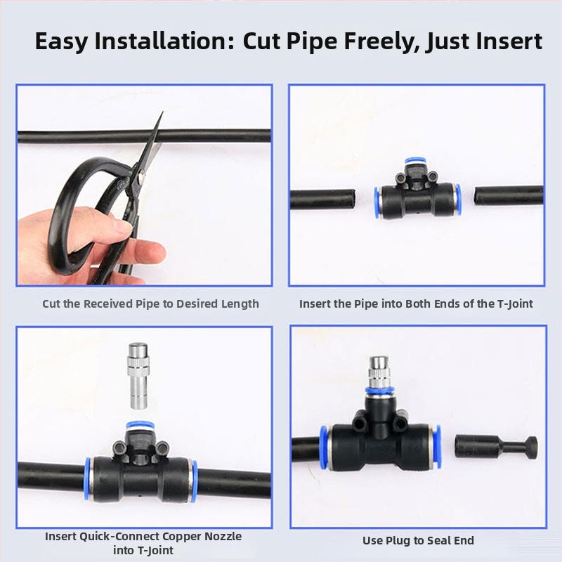 Lejin микро-спрей серия поливателно устройство – PE + мед, автоматично поливане, дюза за атомизация на мъгла, възможност за частен етикет, за домашна градина, селскостопанска продукция и обществени зелени площи