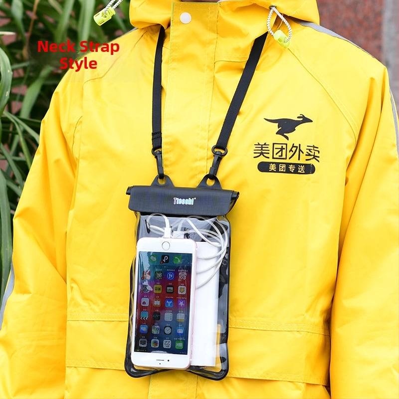 Vízálló telefonos táska érintőképernyővel, átlátszó PVC tok, két telefon fér el úszáshoz és merüléshez