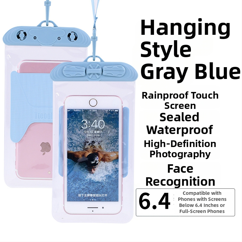 Vízálló telefonos táska érintőképernyővel, átlátszó PVC tok, két telefon fér el úszáshoz és merüléshez